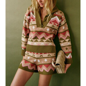 S�zane 'Jett' Green Merino Wool Short Size XXS